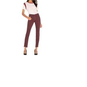 MOTHER "The Rascal Ankle Step Fray" Jeans Plum/Burgundy Size 24 Mid-Rise